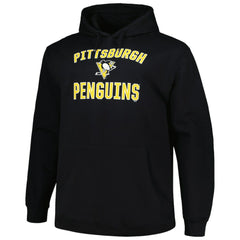 NHL Pittsburgh Penguins Profile Big & Tall Arch Over Logo Pullover Hoodie - Black