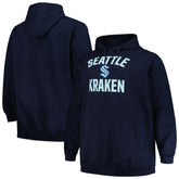 NHL Seattle Kraken Profile Big & Tall Arch Over Logo Pullover Hoodie - Deep Sea Blue