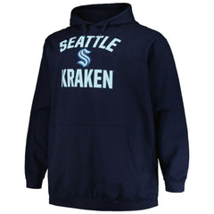 NHL Seattle Kraken Profile Big & Tall Arch Over Logo Pullover Hoodie - Deep Sea Blue