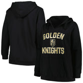 NHL Vegas Golden Knights Profile Women's Plus Size Arch Over Logo Pullover Hoodie - Black