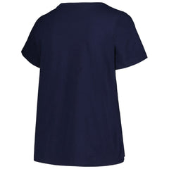 NHL Seattle Kraken Profile Women's Plus Size Arch Over Logo T-Shirt - Deep Sea Blue