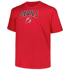 NHL New Jersey Devils Profile Big & Tall Arch Over Logo T-Shirt - Red