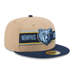 Memphis Grizzlies 2024 NBA Draft 59FIFTY Fitted Hat Tan/Navy