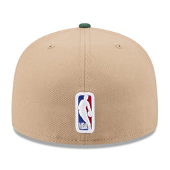 Milwaukee Bucks 2024 NBA Draft 59FIFTY Fitted Hat Tan/Hunter Green