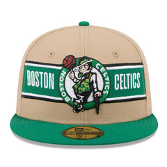 Boston Celtics 2024 NBA Draft 59FIFTY Fitted Hat Tan/Kelly Green