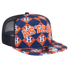 Houston Astros New Era Seeing Diamonds A-Frame Trucker 9FIFTY Snapback Hat - Navy Hats