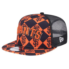 San Francisco Giants New Era Seeing Diamonds A-Frame Trucker 9FIFTY Snapback Hat - Black Hats