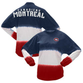 NHL Montreal Canadiens Fanatics Women's Ombre Long Sleeve T-Shirt - Navy/Red