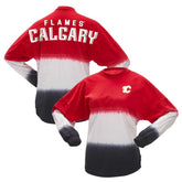 NHL Calgary Flames Fanatics Women's Ombre Long Sleeve T-Shirt - Red/Black