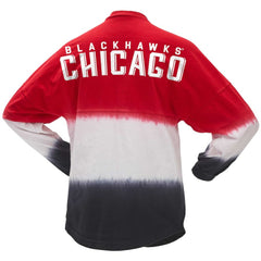 NHL Chicago Blackhawks Fanatics Women's Ombre Long Sleeve T-Shirt - Red/Black