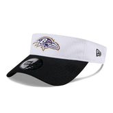 Baltimore Ravens New Era 2024 NFL Training Camp Adjustable Visor White/Black
