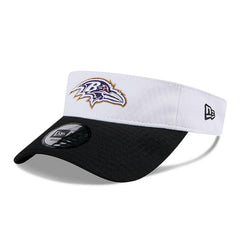 Baltimore Ravens New Era 2024 NFL Training Camp Adjustable Visor White/Black