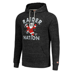 Las Vegas Raiders Homage Unisex Holiday Raglan Tri-Blend Pullover Hoodie Black