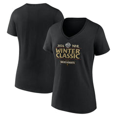 NHL Vegas Golden Knights Fanatics Women's 2024 NHL Winter Classic V-Neck T-Shirt - Black