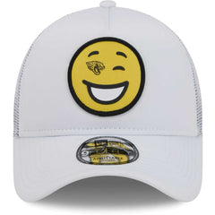 Jacksonville Jaguars New Era Happy A-Frame Trucker 9FORTY Snapback Hat White