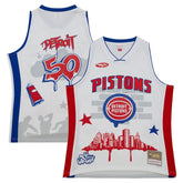 NBA Detroit Pistons x Tats Cru Hardwood Classics Fashion Jersey sale - White
