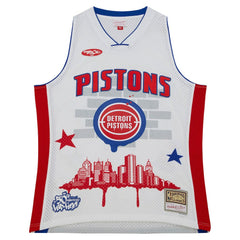 NBA Detroit Pistons x Tats Cru Hardwood Classics Fashion Jersey sale - White