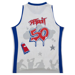 NBA Detroit Pistons x Tats Cru Hardwood Classics Fashion Jersey sale - White