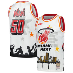 NBA Miami Heat x Tats Cru Hardwood Classics Fashion Jersey - White