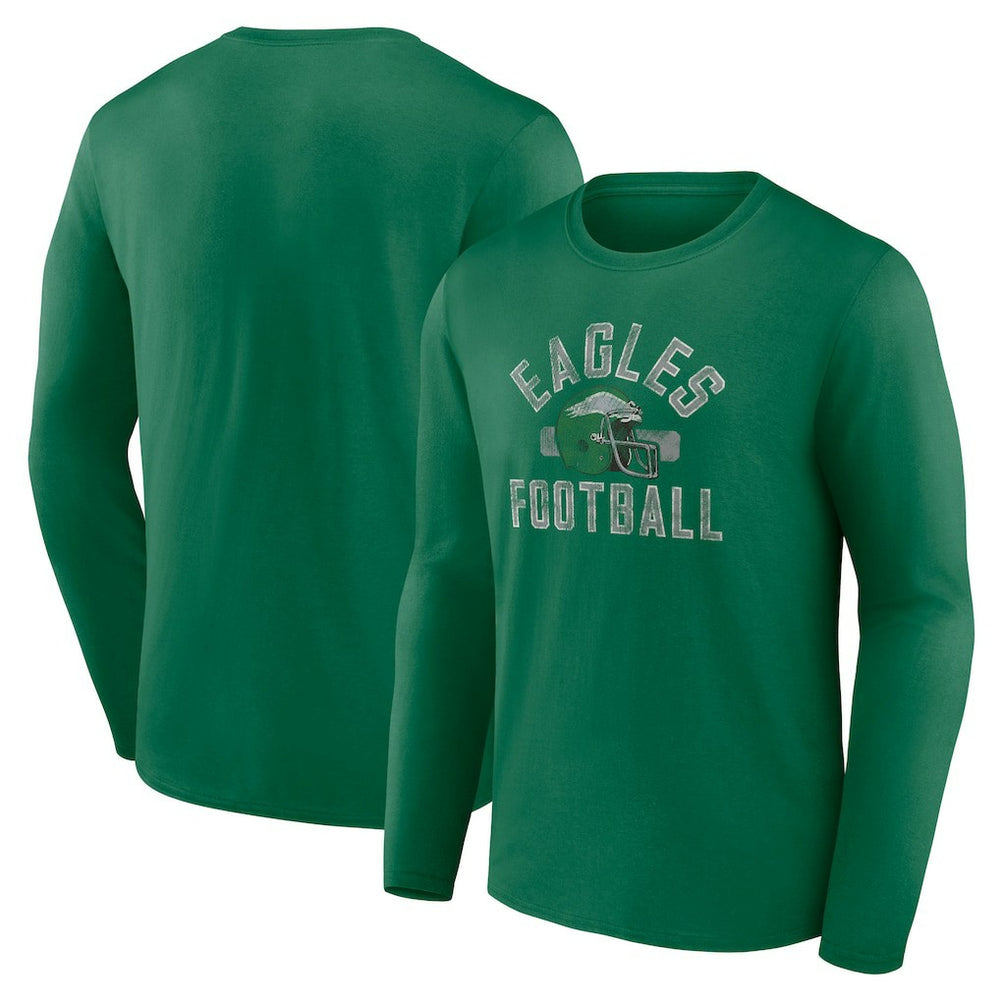 Philadelphia Eagles Gridiron Classics Retro Block Long Sleeve T-Shirt Kelly Green