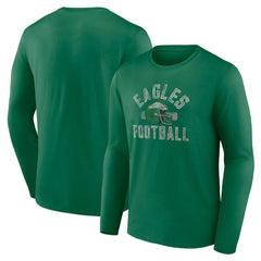 Philadelphia Eagles Gridiron Classics Retro Block Long Sleeve T-Shirt Kelly Green