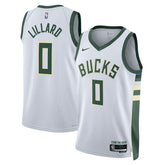 NBA Damian Lillard Milwaukee Bucks Unisex Fear The Deer Swingman Player Jersey - Association Edition - White
