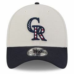 Colorado Rockies New Era 2024 Fourth of July 39THIRTY Flex Hat - Khaki/Black Hats