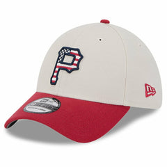 Pittsburgh Pirates New Era 2024 Fourth of July 39THIRTY Flex Hat - Khaki/Red Hats