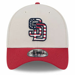 San Diego Padres New Era 2024 Fourth of July 39THIRTY Flex Hat - Khaki/Red Hats