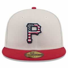 Pittsburgh Pirates New Era 2024 Fourth of July 59FIFTY Fitted Hat - Khaki/Red Hats
