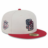 San Diego Padres New Era 2024 Fourth of July 59FIFTY Fitted Hat - Khaki/Red Hats