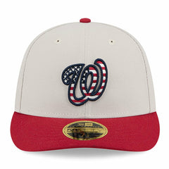 Washington Nationals New Era 2024 Fourth of July Low Profile 59FIFTY Fitted Hat - Khaki/Red Hats