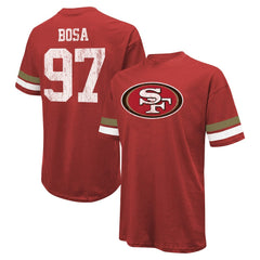 Nick Bosa San Francisco 49ers Majestic Threads Name & Number Oversized Fit T-Shirt Scarlet