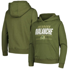 NHL Colorado Avalanche Levelwear Youth Podium Fleece Pullover Hoodie - Olive