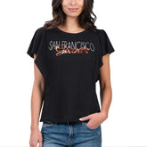 San Francisco Giants G-III 4Her by Carl Banks Women's Crowd Wave T-Shirt - Black T-shirts