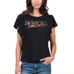 San Francisco Giants G-III 4Her by Carl Banks Women's Crowd Wave T-Shirt - Black T-shirts