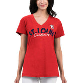 St. Louis Cardinals G-III 4Her by Carl Banks Women's Key Move V-Neck T-Shirt - Red T-shirts