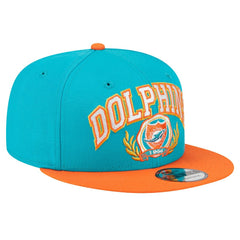 Miami Dolphins New Era Team Establish 9FIFTY Snapback Hat Aqua/Orange