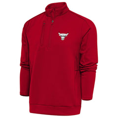 Chicago Bulls Antigua Metallic Logo Generation Quarter-Zip Top Red
