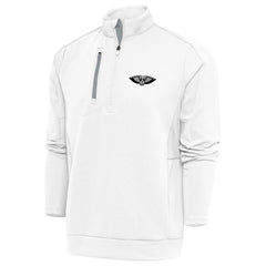 New Orleans Pelicans Antigua Metallic Logo Generation Quarter-Zip Top White
