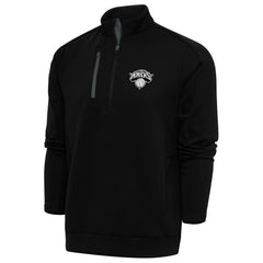 New York Knicks Antigua Metallic Logo Generation Quarter-Zip Top Black