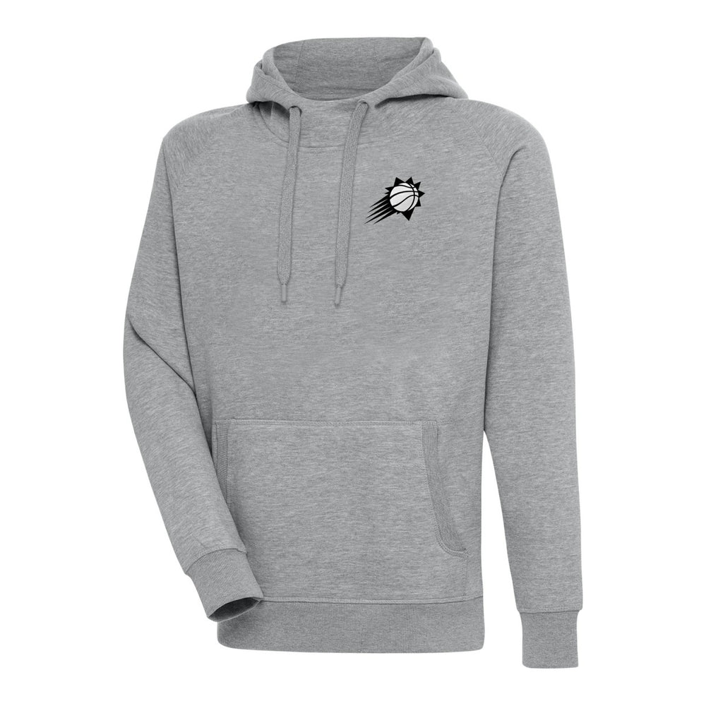 Phoenix Suns Antigua Metallic Logo Victory Raglan Pullover Hoodie Heather Gray