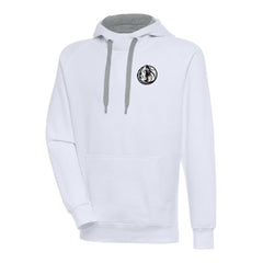 Dallas Mavericks Antigua Metallic Logo Victory Raglan Pullover Hoodie White