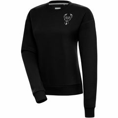 Milwaukee Bucks Antigua Women's Brushed Metallic Victory Pullover Sweatshirt - Black