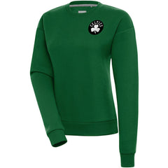 Boston Celtics Antigua Women's Brushed Metallic Victory Pullover Sweatshirt - Kelly Green