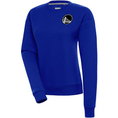 Golden State Warriors Antigua Women's Brushed Metallic Victory Pullover Sweatshirt - Royal