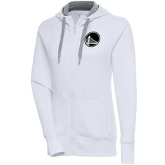 Golden State Warriors Antigua Women's Brushed Metallic Victory Full-Zip Hoodie - White