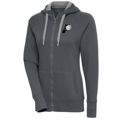 Indiana Pacers Antigua Women's Brushed Metallic Victory Full-Zip Hoodie - Charcoal