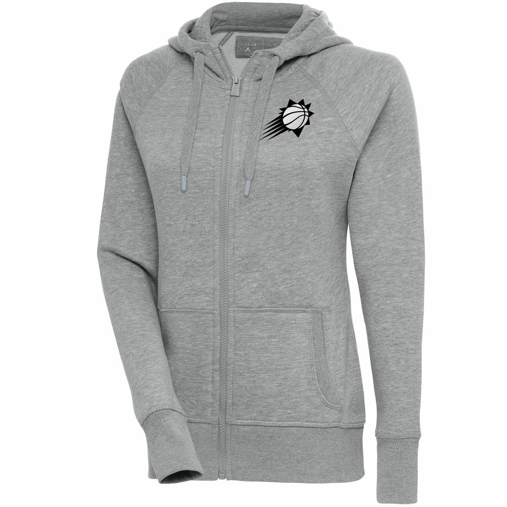 Phoenix Suns Antigua Women's Brushed Metallic Victory Full-Zip Hoodie - Heather Gray
