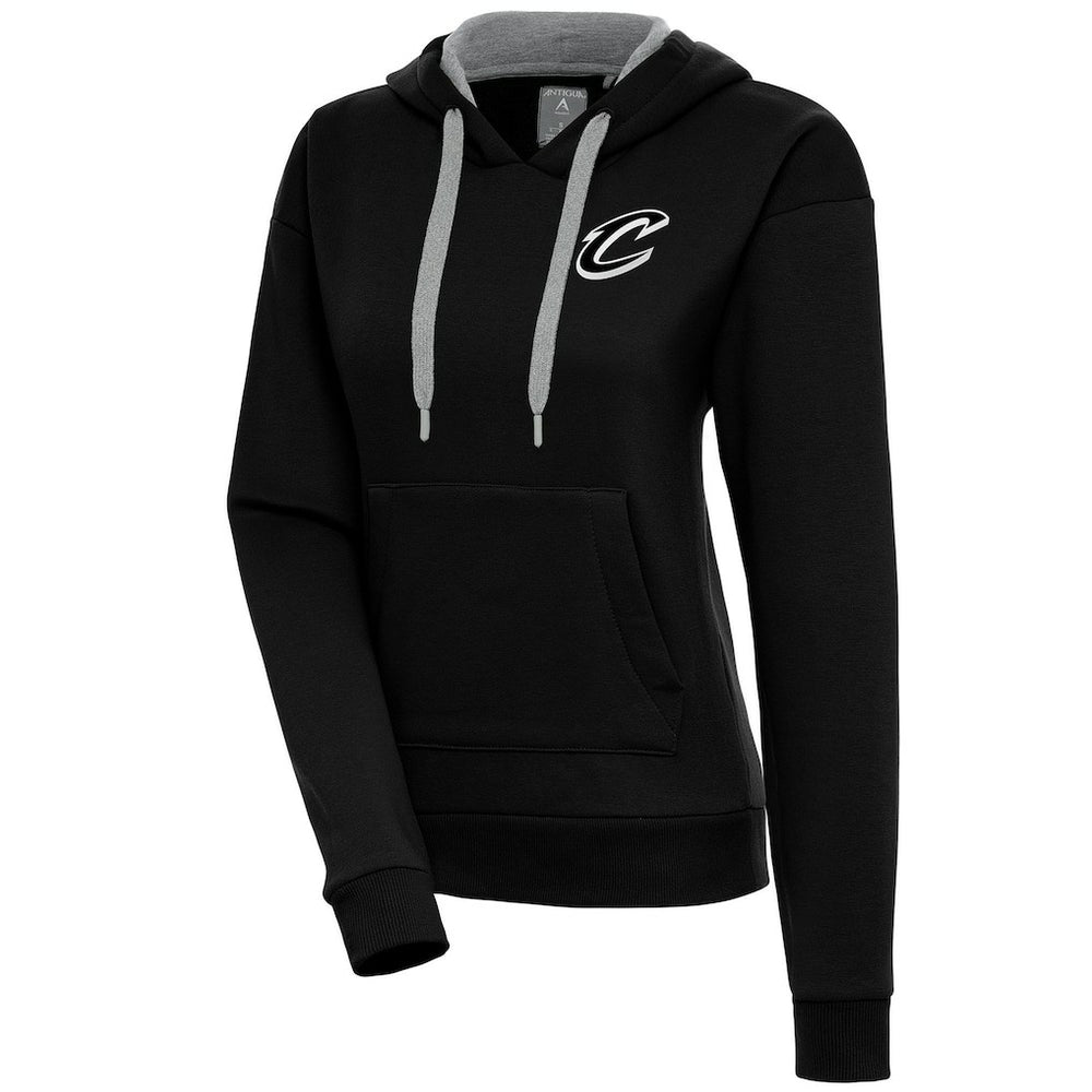 Cleveland Cavaliers Antigua Women's Brushed Metallic Victory Pullover Hoodie - Black